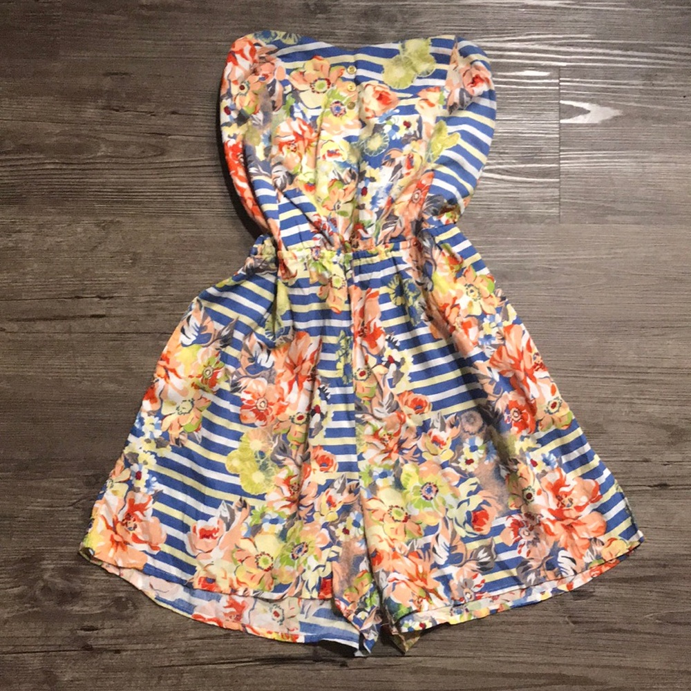 Flirty strapless romper